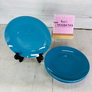 Room Essentials Target COUPE BLUE Solid Undecorated Stoneware Salad Plate Set 4